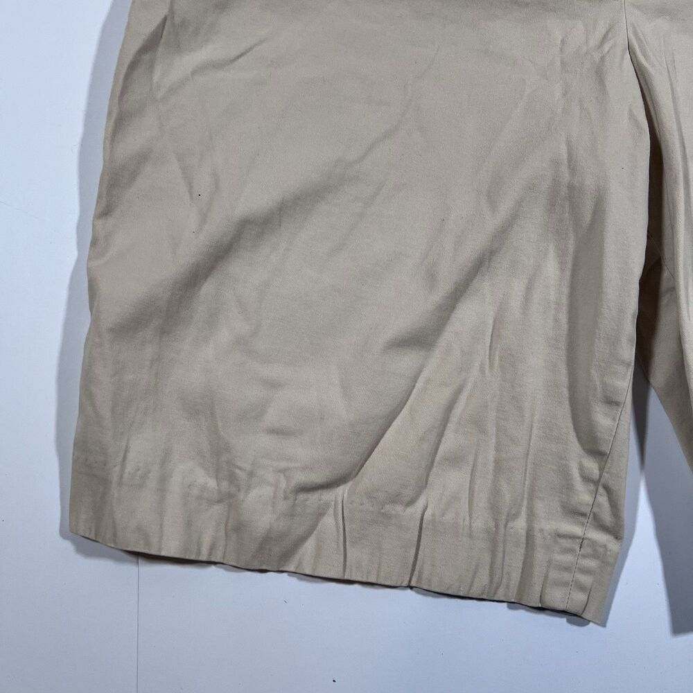 Talbots Beige Khaki Bermuda Shorts Stretch Flat Front Casual Women's Size 12 - Picture 2 of 8
